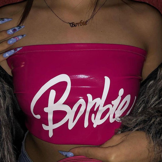 Barbie sleeveless Crop top