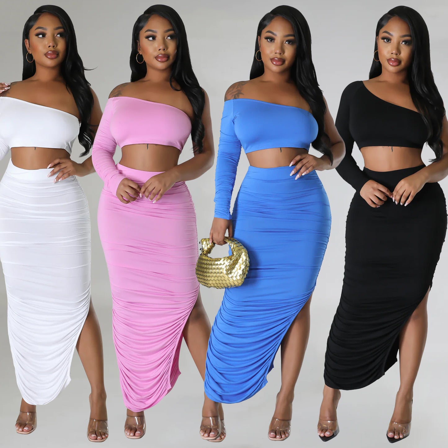 BARBIE Inspired Off The Shoulder Top &amp; Maxi Jupe Set 