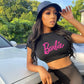 Barbie Short Sleeve Round Neck Crop top