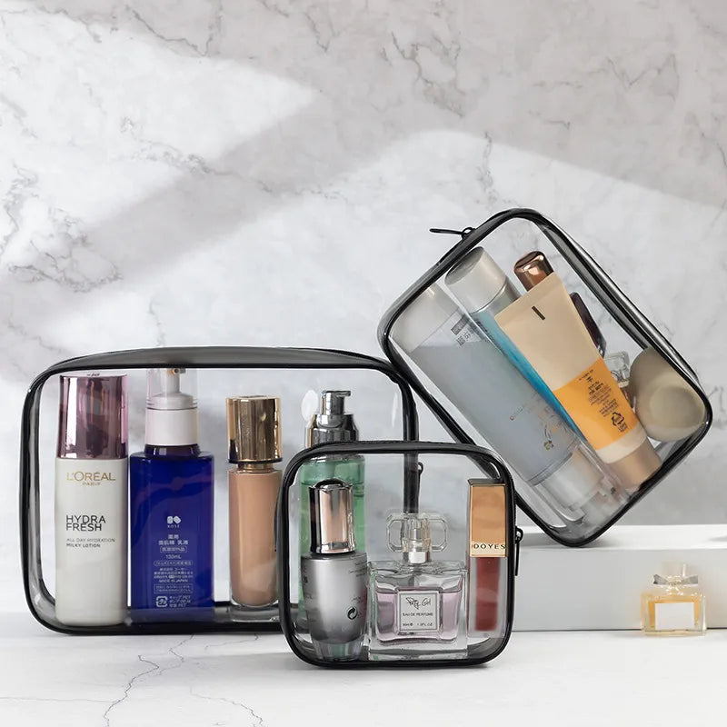 Travel & Makeup Set - BARBIE Inspired Transparent Cosmetic Bags