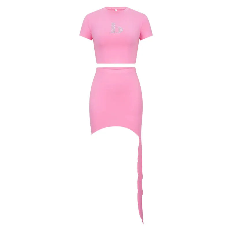 BARBIE Inspired Diamond B Top & Skirt Set