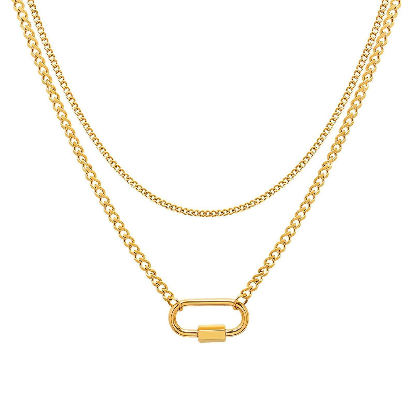 IZABELLA - Collier en Acier Inoxydable Plaqué Or 18K, Shine Infinity