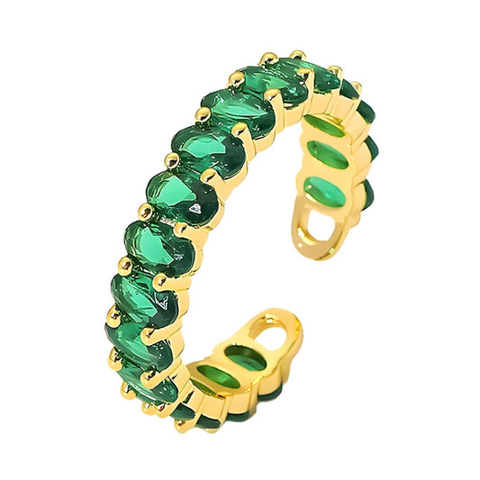 green ring gold plated