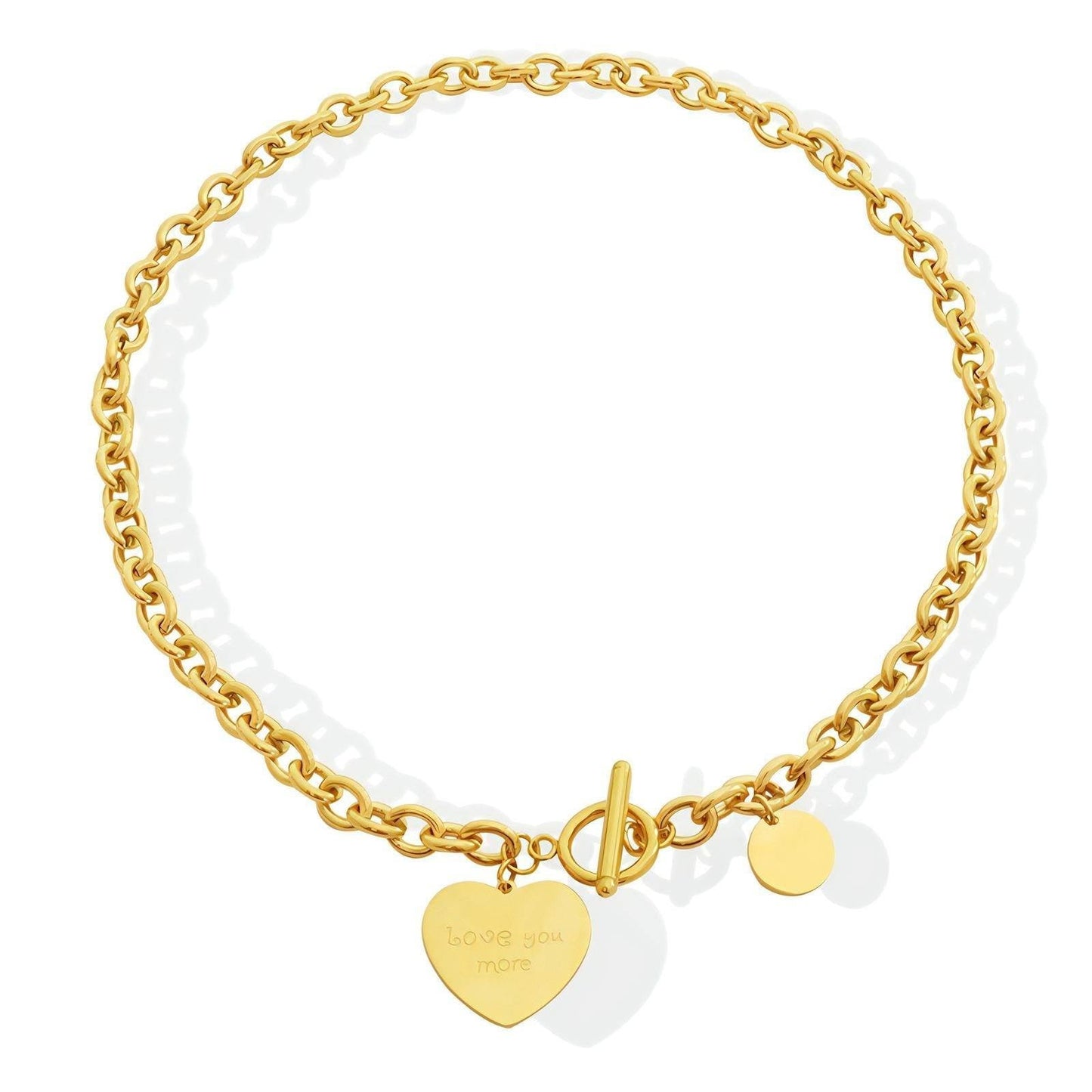 EVE - Collier Coeur en Acier Inoxydable Plaqué Or 18K, Shine Infinity