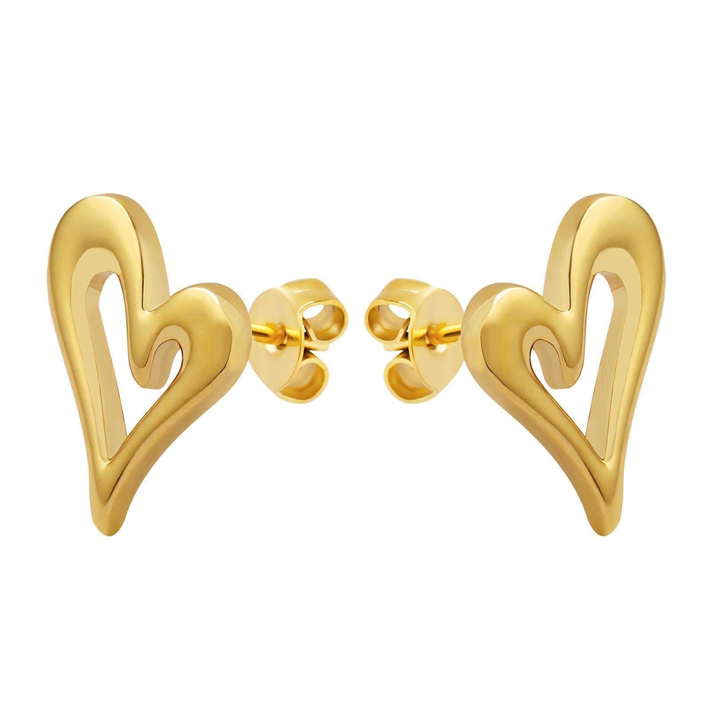 Gold tone  Hearts earrings, Intensity - BeautifulQuick.com