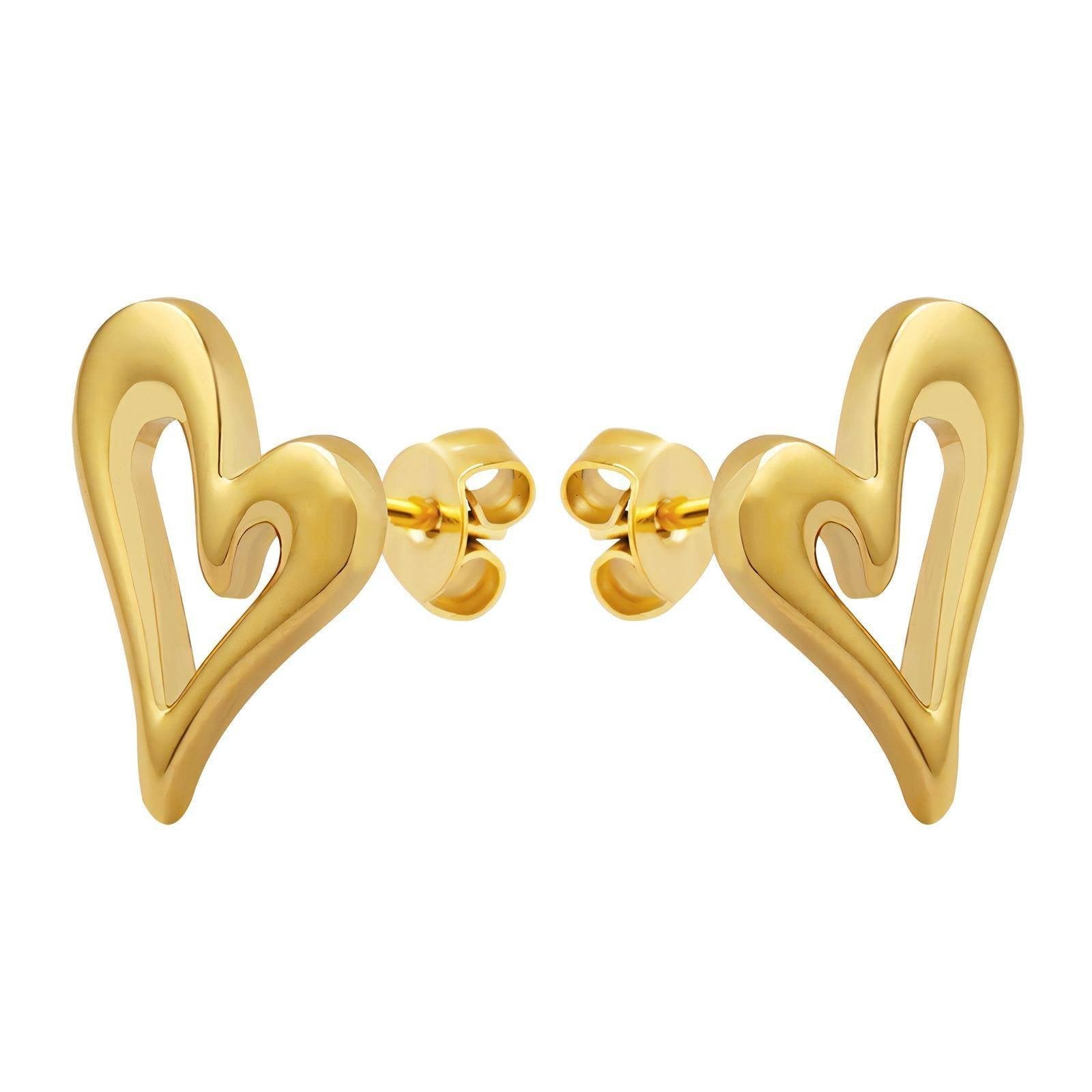 Gold tone  Hearts earrings, Intensity - BeautifulQuick.com