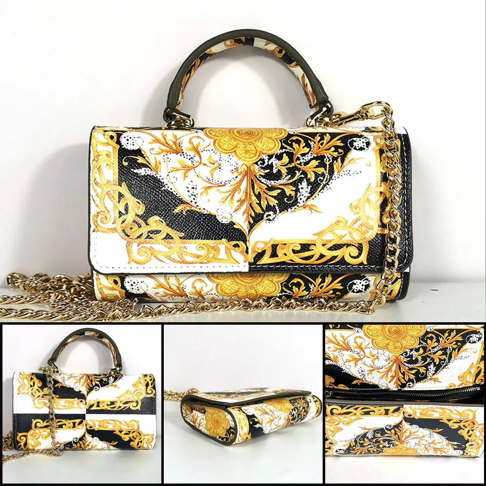 Luxury Handbag Party Bag Square Handbag - Designer Print