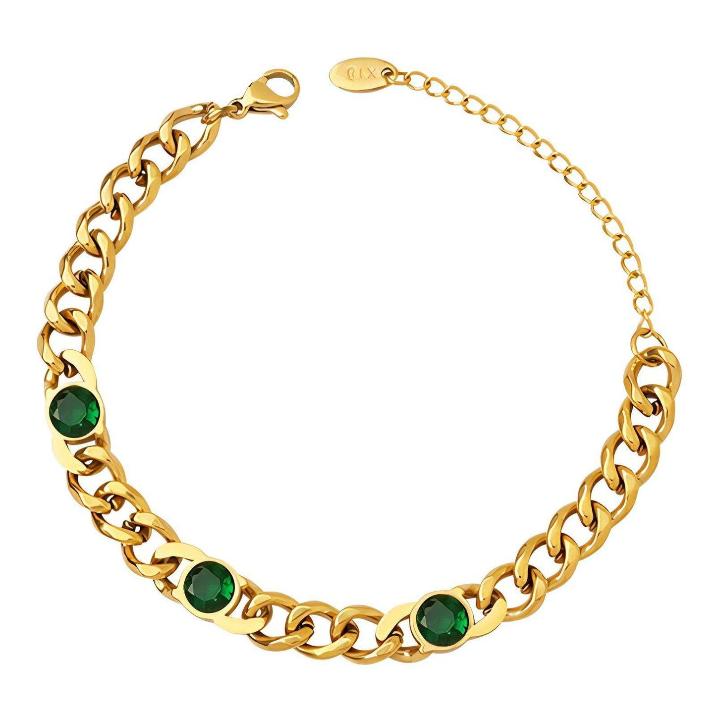 MEDUSA - Pulsera de Acero Inoxidable Bañada en Oro de 18K, Brillo Infinito